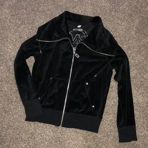 Black velour zip up Michael Kors zip up